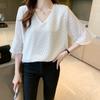 Camisa de Gasa Delgada de Verano Manga Corta Ropa para Mujer Ropa de Verano 2026 Nueva Blusa Moderna y Elegante Top Muy de Hada