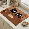 Tierra de Diatomeas Dibujos Animados Tapete Drenante para Encimera de Cocina Simple Hogar Vajilla Tazón y Plato Tapete Absorbente Barra de Cocina Tapete de Goma