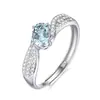 Anillo de Plata de Ley S925 Color Natural Olivino para Mujer Diseño de Nicho Espato de Alta Calidad Anillo Vivo sin Color para Mujer