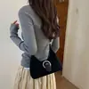 Design único, bolsa de camurça vintage sob o braço, nova coleção 2026, bolsa de mão simples estilo coreano, bolsa de ombro casual para mulheres