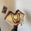 Bolsa de Lona para Mujer Gran Capacidad 2024 Nuevo Bolso de Hombro de Nicho Verano Versátil Bolso Tote Textil para Viajes