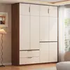Armario para uso doméstico, mueble de almacenamiento para dormitorio, adecuado para apartamentos de alquiler, con puertas dobles, compartimentos separados, armario económico para almacenamiento infantil, mueble para mirador