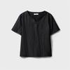 Top de seda Xiangyun con cuello en V, color liso, para mujer, 100% seda morera, manga corta, elegante, verano, nuevo