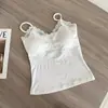 Novo Design de Colete com Ponto de Renda Alça com Bojo Hot Girl Decote V Slim Fit Emagrecedor Sem Mangas