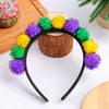 Diadema de Cabeza con Bola de Pelo de Purpurina Colorida de Carnaval Tocado Accesorios para Fiesta de Vacaciones Decoraciones Lindas de Hebilla para la Cabeza