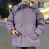 Chaqueta de algodón de alta calidad, con forro polar, cálida, con capucha, talla grande, para hombre, con cuello alto, engrosada para actividades al aire libre, adecuada para parejas y diseñada para senderismo.