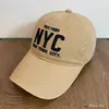 Boné de Baseball Bordado Estilo High Street Fashion NYC Que Faz o Rosto Parecer Menor, Chapéu de Sol Retro Americano Tendência