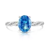 Transmisión en Vivo Venta Caliente Anillo Huevo de Paloma Retorcido Corte Flor de Hielo Piedra Preciosa de Color Incrustado con Diamante de Alto Carbono Brillante Joyería Envío Directo