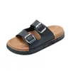 Nuevos Zapatos Birkenstock Verano 2025 Chanclas Casuales Ropa de Exterior de Verano para Mujer Zapatos de Suela Gruesa Sandalias de Tira Doble