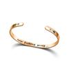 Keepfuckinggoing Aço Titânio Bracelete Aberto em Forma de C Pode Ser Gravado Letra Joia Bracelete Estilo Ins