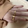 Anel Dourado da Mesma Moda de Blogger Ins Retrô Nicho Xadrez Losango Chique Moda Versátil
