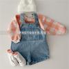 Monos Personalizados Estilo Coreano Primavera y Otoño para Niños y Niñas, Modernos y Fáciles de Combinar, Shorts de Mezclilla con Tirantes Casuales de Moda para Niños