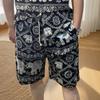 Shorts de Playa para Hombre de Verano para Uso al Aire Libre, Vacaciones Casuales, Estilo Étnico, Shorts de Algodón y Lino de Secado Rápido para Hombre