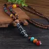 Artesanía Especial de Xizang Collar de Estilo Étnico para Mujeres Adornos Retro de Yunnan Xizang Colgante de Madera para Hombres