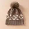 Gorro 100% Cachemir Puro para Mujer Gorro Tejido Gorro con Bola de Pelo Gorro Protector de Orejas Gorro Cálido Gorro de Lana para Ciclismo al Aire Libre Gorro para el Frío