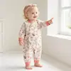 Mameleco de algodón puro para bebé recién nacido, de apertura lateral sin costuras, ropa para bebé Clase A de manga larga para primavera y otoño, pijama, traje para gatear