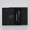 Caixa de Presente com Caderno para Conferência com Logo Carimbado em Ouro, Presente Comemorativo para Clientes, Presente Prático para Reuniões Anuais e Eventos de Negócios