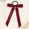 Presilha de Cabelo com Laço Duplo Estilo Popular Transfronteiriço, Acessório de Cabelo de Alta Qualidade e Requintado, Scrunchie Doce Estilo Coreano de Poliéster