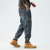 Pantalones vaqueros holgados de otoño con múltiples bolsillos y estilo retro americano.