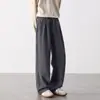 Novedad Otoño 2026 Pantalones Casuales para Hombre Estilo Retro Japonés Color Sólido Peso Pesado Versátiles Pierna Recta Pantalones de Lana