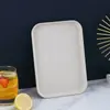 Bandeja de Paja de Trigo Juego de Té para el Hogar Bandeja para Taza de Té Bandeja Rectangular para Frutas Bandeja de Almacenamiento Bandeja para Piezas de Rompecabezas Infantiles
