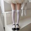 Calcetines para niños de verano estilo coreano, medias finas de longitud media, medias de tesoro para mujer, calcetines hasta la rodilla de color liso estilo universitario para niños