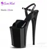 Salto Agulha Sexy Europeu e Americano Impermeável de Plataforma 23cm Sapatos de Palco Altíssimos Sandálias Femininas de Salto Super Alto Modelo Passarela Pole Dance