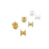 Retención de Color Fuerte Chapado en Oro Cuentas Espaciadoras de Flor de Doble Cara Accesorios para Joyería Hecha a Mano DIY Espaciadores para Pulseras de Cristal Base de Flor