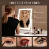 Espejo de Maquillaje con Luces Espejo de Maquillaje Led Desmontable Control Táctil Inteligente Rotación de 360 Grados Espejo de Maquillaje de Escritorio