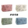 Bonita bolsa de pana con diseño de emoticonos para cosméticos, para viajes, para lápiz labial, base de maquillaje, bolsa de almacenamiento con forma de corazón para personas perezosas.
