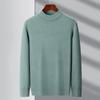 2025 Malha Básica Masculina Gola Alta Meia Lã Forrada com Fleece Espessada Casual Versátil Peça de Baixo Malha Roupa de Pai Masculina