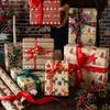 Oferta transfronteriza de Amazon para el nuevo papel de regalo navideño retro de papel kraft, papel de regalo navideño para hacer tú mismo.