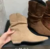 Botines puntiagudos de moda para mujer, famosos en internet, nuevos botines western cowboy de tacón grueso para otoño/invierno 2026, botas de moda