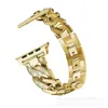 Adecuado para Correa de Apple Watch con Cadena de Mezclilla de una Sola Fila Incrustada de Diamantes Correa de Reloj iWatch S10 S11 Huawei Samsung