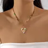 Collar de Cuentas Nuevo Transfronterizo Europeo y Americano Lindo Colorido Dibujo Animado Corazón Ojo del Diablo Colgante Collar de Cuentas para Mujeres