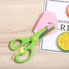 Tesoura Escolar Cor Macaron Infantil Segurança Criança Pequena Corte de Papel Desenho Animado Plástico Elástico Cabeça Redonda Tesouras Que Não Machucam as Mãos