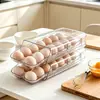 Caja de almacenamiento de huevos para refrigerador, organizador de huevos de estilo cajón para puerta lateral de grado alimenticio, rejilla para huevos, bandeja para huevos