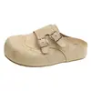 Chinelos Femininos Estilo Birkenstock com Solado Grosso Retrô, Novo Modelo Primavera 2026 com Fivela de Dupla Tira, Chinelos Fashion Versáteis de Encaixar com Biqueira Fechada