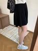 Saia plissada de malha macia e acetinada cinza escuro para mulheres no outono e inverno, novo estilo, cintura alta pequena, justa, versátil, saia evasê