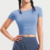 Top de roupas esportivas de verão para mulheres que absorvem o suor e respiráveis roupas de ginástica Slim-fit para emagrecimento Roupas de ioga Camiseta de manga curta feminina