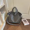 Bolso de lona tipo tote estrella relajado estilo coreano para mujer, estilo perezoso ins, versátil para ir al trabajo, bolso de hombro con cordón de gran capacidad