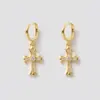 1 Par de Aretes Nuevos Estilo Coreano Ins con Aros Completos de Diamante, Versátiles para el Trabajo, Elegantes Aretes Chapados en Oro, Suministro de Joyería