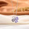 Moda Cruzada Europeia e Americana Pingente de Rosa Amor Trevo de Quatro Folhas Diamante Cristal Coração de Pêssego Colar Feminino Cerimônia do Dia das Mães