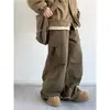 Pantalones Cargo Casuales de Color Sólido Melard Retro Japonés Delgados para Primavera y Verano para Hombres y Mujeres con Múltiples Bolsillos, Estilo Unisex, Pantalones Largos Modernos