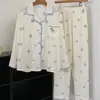 Pijama de Algodón Nube para Mujer, Cárdigan Delgado de Manga Larga para Primavera y Otoño, Estilo Dulce de Celebridad de Internet, Ropa de Casa Holgada para Chica, Se Puede Usar Afuera