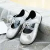 Zapatos de Cuero para Niñas Lazo de Perla Suela Suave Zapatos de Princesa Estilo Primavera y Otoño Zapatos Individuales para Niños Zapatos Mary Jane Zapatos Plateados para Actuación