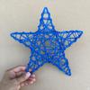 Estrela de Vime de Natal de 25cm Jardim de Infância Shopping Center Pendente Bola de Vime Colorida Decoração de Fundo para Fotografia