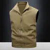 Colete Polar Reversível Masculino Outono e Inverno Cor Lisa Gola Alta Masculino Casual ao Ar Livre Jaqueta Masculina Jaqueta Respirável Masculina
