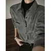 Camisa de manga larga con cuello, estilo retro americano tie-dye para hombre, primavera y otoño, de alta gama, elegante y casual, corte holgado, adecuada como capa interior o exterior