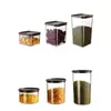 Caja Sellada Rectangular Transparente Doble Espada con Tapa de Plástico Comercial de Gran Capacidad para Alimentos Almacenamiento Sellada con Cuchara para Granos de Café